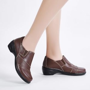 Womens Leather Slip Dress Shoes for Office Business - 图片 2