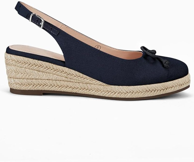 Womens Closed Toe Espadrilles Wedges Shoes - 图片 2