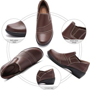Womens Leather Slip Dress Shoes for Office Business - 图片 3